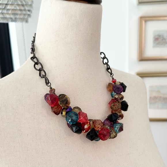 Bold Jewel Tone Statement Necklace - Picture 5 of 14